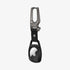 AMP01565 - AirTag Case Rugged Armor showing the front and side with carabiner opened